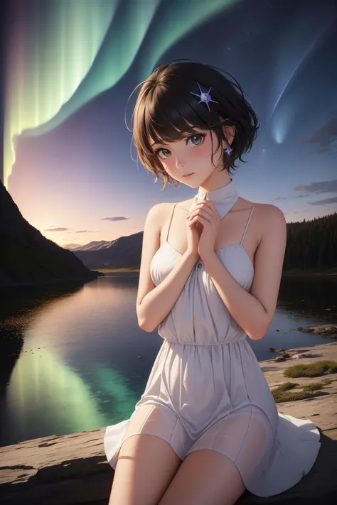 1girl, studio Airbrush painting, charming, aerial shot of a Lyrical Unadvised Vivid ([Beaver|Sea fort]:1.3) , Catalpa background, desolate lake and Aurora Borealis in background, at Sunset, deep focus, (by Peter Kemp:1.1) , (Marie Laurencin:1.3) , (Josh Adamski:1.2) , Ultra Detailed, Embarrassing, Teslapunk, studio lighting, Zoom lens, Ambrotype, biomorphic forms, made of Waxed cotton, 8K, absurdres