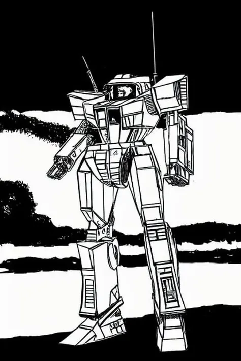 ((MechBattleTechClassicTR3025)) elegant slender rolling hills in the background