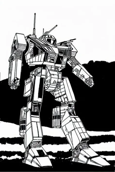 ((MechBattleTechClassicTR3025)) elegant slender rolling hills in the background