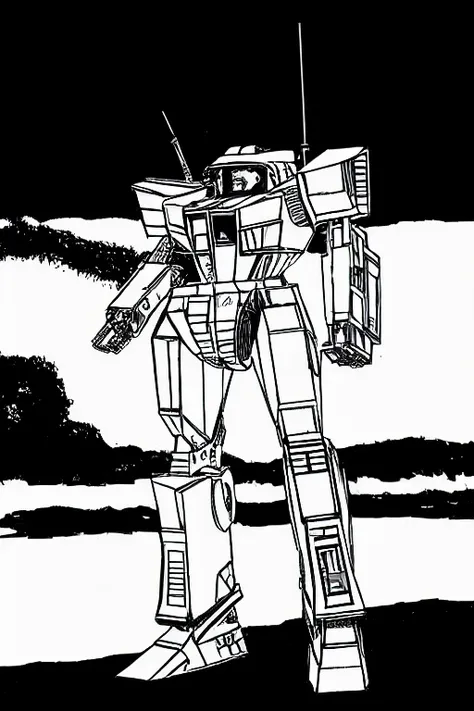 ((MechBattleTechClassicTR3025)) elegant slender rolling hills in the background