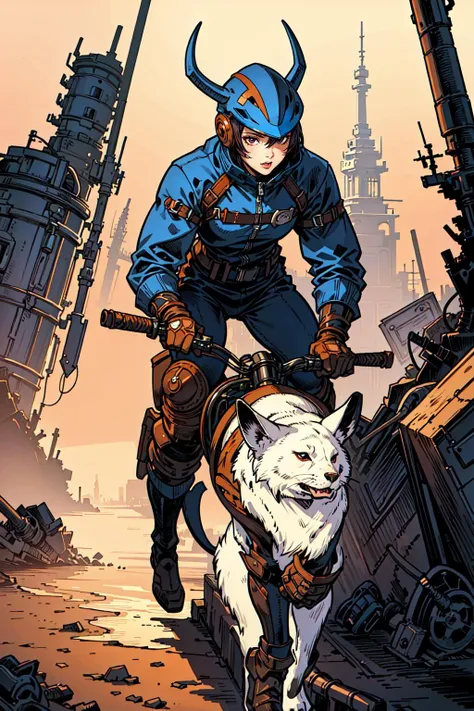 (masterpiece),(best quality:1.6), (ultra-detailed),girl riding creature, guro creature,detailed background, dynamic action