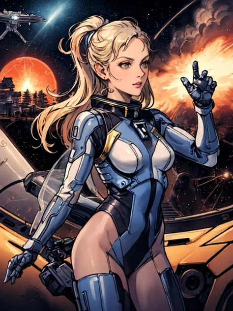 best quality, masterpiece, jp-j3c 1girl, portrait, solo, half shot, looking away, detailed background, detailed face, (startrek theme:1.1), astronaut, wearing bulky space armor, insignia, weightlessness, dynamic pose, the final frontier, cybernetic enhancements, satellites in background, LED lights, epic scifi atmosphere, <lora:detail_slider_v4:2>
