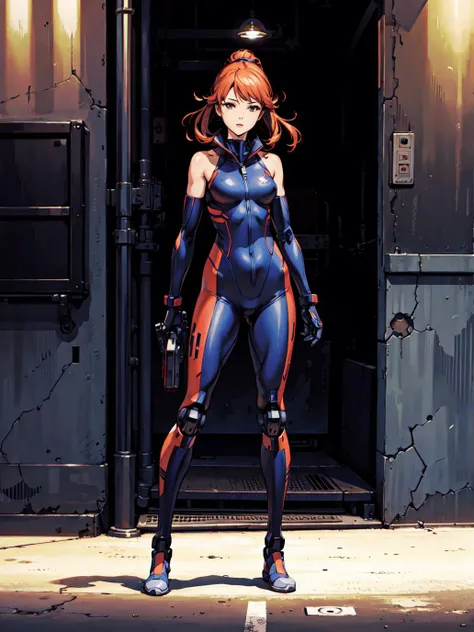 best quality, high_resolution,detailed background, girl,suit,mechanical arms, street