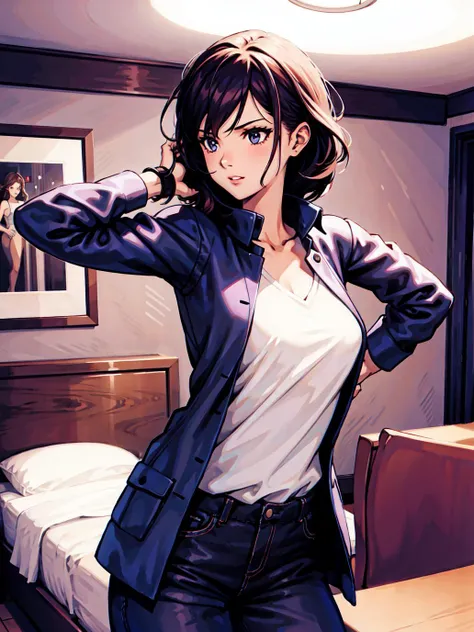 best quality,girl,dynamic shot,room,detailed background ,