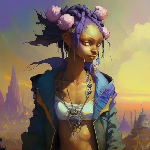 evang, Beautiful anime painting of solarpunk summer chill day, by tim okamura, victor nizovtsev, greg rutkowski, noah bradley. trending on artstation, 8k, masterpiece, graffiti paint, fine detail, full of color, intricate detail, golden ratio illustration