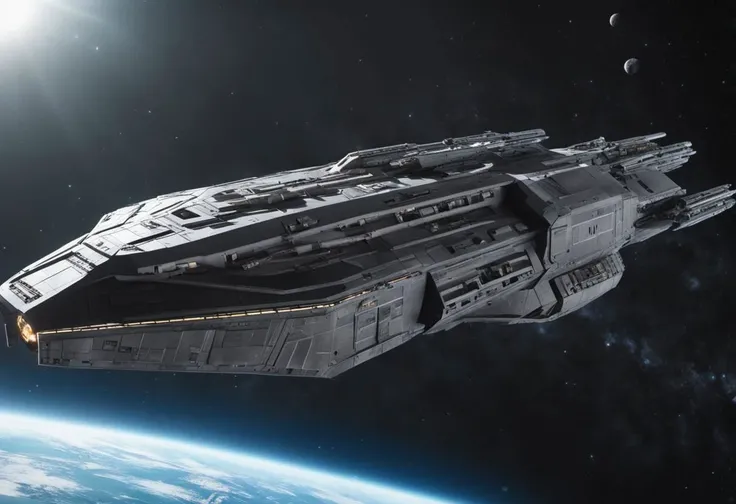 space super-heavy battle spaceship of the imperium of mankind, spacecraft, "Destroyer of worlds", very big, 8k, realistic