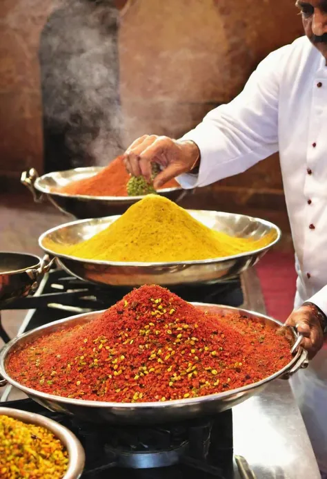 The aroma of freshly prepared Indian spices filled the air during a traditional cooking demonstration, showcasing the rich culinary heritage.