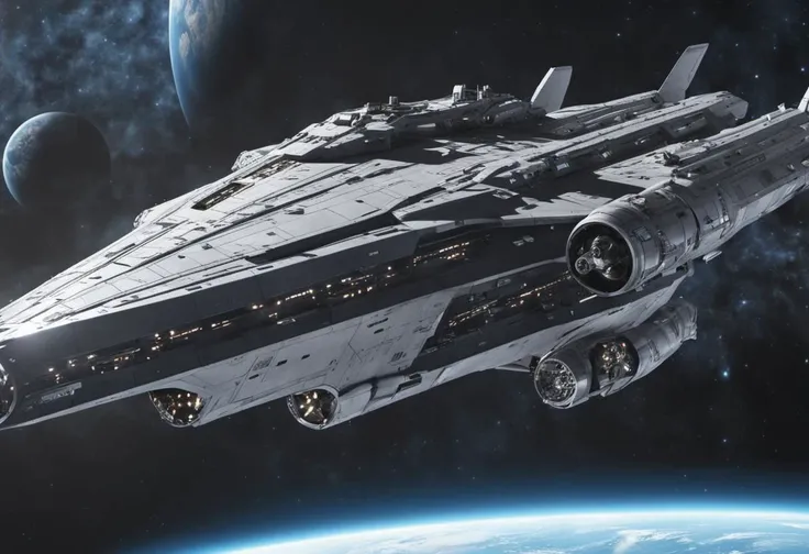 space super-heavy battle spaceship of the imperium of mankind, spacecraft, "Destroyer of worlds", very big, 8k, realistic