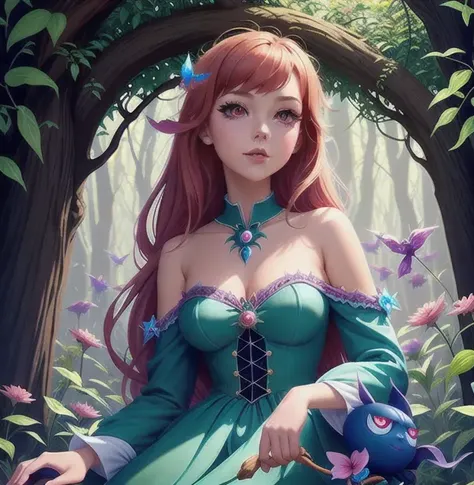 witch, super cute spider with big bright eyes, digital painting, dreamlike, intricate details, sharp focus, trending on artstation, art by lois van baarle and loish and ross tran and rossdraws and sam yang and samis arts and artgerm, fairy tales, pixar, disney, dreamworks style, surrounded by magical fairies in a dreamlike forest, rendered in intricate detail in a digital painting with sharp focus, inspired by fairy tales and animated s from pixar, Disney, and dreamworks, and created by the talented artists lois van baarle, Loish, Ross Tran, Rossdraws, sam yang, samis arts, and artgerm, Trending on Artstation, this artwork is sure to capture hearts with its delightful charm, (Chibi:1,3)