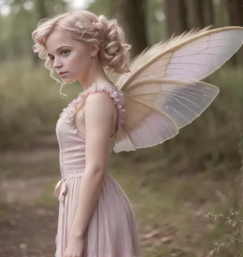 (masterpiece, best quality, high resolution:1.4), 1girl, fairy wings dress pink, Hair blonde, HD , Photography, , cinematic, full Body, Realistic, (8k, RAW photo, best quality, masterpiece:1.2), (realistic, photo-realistic:1.33), best quality, detailed eyes, cute,natural lighting, depth of field, film grain, wrinkled skin, sharp