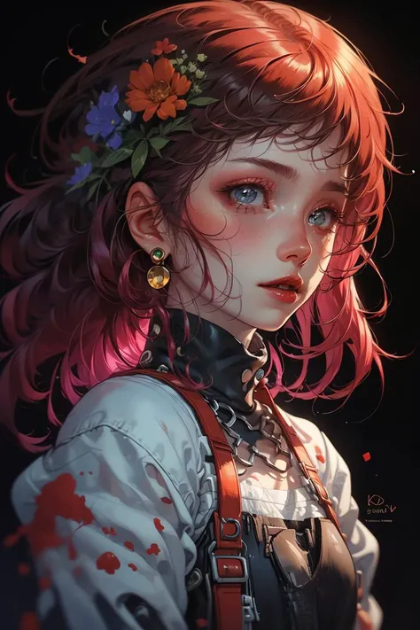 (Simple Digital Artwork:1.3) of (Rough sketch:1.3) <lora:EPpkJessie:.7> eppkjessie, long hair, 1girl, earrings, hair slicked back, jewelry, elbow gloves, gloves, team rocket, black gloves, outdoors, flowers,,CGSociety,ArtStation,(Kodachrome:1.3)