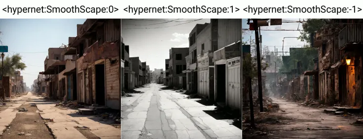 <hypernet:SmoothScape:0> A ghost town, its empty buildings weathered and worn, the dusty street echoing with the memory of laughter and life