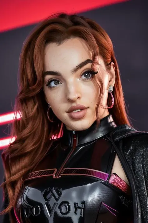 photo of beautiful (missbriso), a redheaded woman as a Sith Lord, Black uniform and cloak, red lightsaber, , at a movie premiere gala, dark moody ambience (masterpiece:1.2) (photorealistic:1.2) (bokeh) (best quality) (detailed skin:1.2) (intricate details) (nighttime) (8k) (HDR) (cinematic lighting) (sharp focus), (looking at the camera:1.1), (closeup portrait:1.1), (grin512:.2), (earrings)