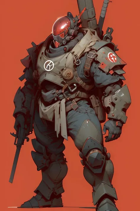 (sketch outlines, thick outlines, boldlines:1.2), post-apocalyptic heavy metal armor, BREAK (punk, post-apocalyptic, :1.1), BREAK simple red background, SIC_outline_v1.01 <lora:SIC_outline_v1.01:1>
