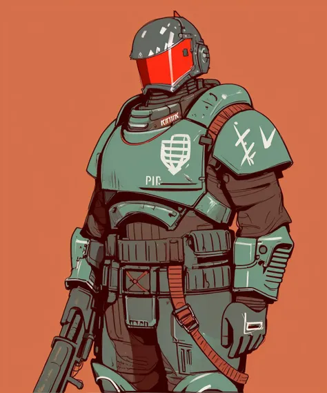 (sketch outlines, thick outlines, boldlines:1.2), post-apocalyptic heavy metal armor, BREAK (punk, post-apocalyptic, :1.1), BREAK simple red background, SIC_outline_v1.01 <lora:SIC_outline_v1.01:1.5>