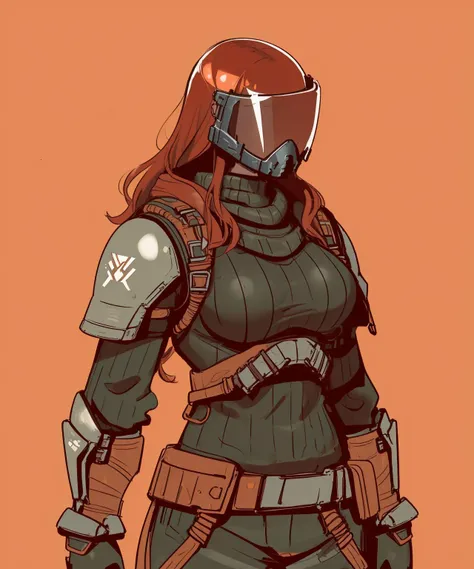 (sketch outlines, thick outlines, boldlines:1.2), woman, redhead, upperbody, post-apocalyptic heavy metal armor, helmet with visor, BREAK (punk, post-apocalyptic, :1.1), BREAK simple red background, SIC_outline_v1.01 <lora:SIC_outline_v1.01:1.5>