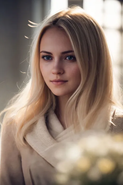 RAW photo of a beautiful emilienereng <lora:emilienereng-v7:0.75>, 1girl, golden hour light, (volumetric dust:0.8), high quality photography, depth of field, duo tone light, inside, muted colors, spring colors, sharp focus <lora:LowRa:0.2> <lora:polyhedron_skinny_all:0.2>