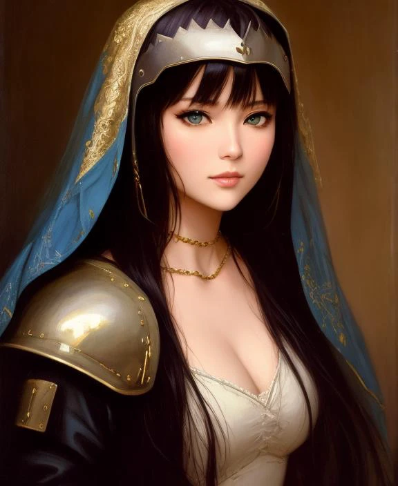 portrait beautifull face girl medieval metal armor balanciaga fashion clothe painting by gaston bussiere, greg rutkowski, yoji shinkawa, yoshitaka amano, tsutomu nihei, donato giancola, tim hildebrandt, oil on canvas, trending on artstation, featured on pixiv, cinematic composition, extreme detail