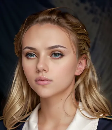 <lora:scjohansson2-12:0.8>, image of a ((unbelievably stunning)) sks woman wearing an official uniform looking seriously at the camera, epic (photo, studio lighting, hard light, sony a7, 50 mm, matte skin, colors, hyperdetailed, hyperrealistic), ethereal, perfect face