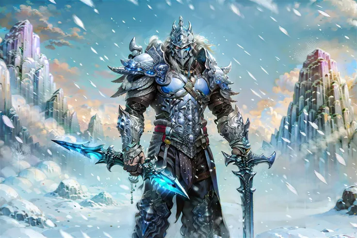 wow2wow,weapon, sword, castle, armor, cape, snow, holding weapon, cloud, holding, holding sword, gauntlets, 1boy, full armor, sky, knight, helmet, cloudy sky, outdoors, male focus, snowing, solo,
masterpiece, best quality, most detailed, best aesthetics, highest contrast, highest resolution, best details, 8K wallpapers,