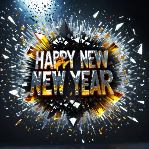 ethereal fantasy concept art of (("Happy New Year":1.3) text logo:1.3),made of dvr-honey,rings,Made_of_pieces_broken_glass,neutron star,nebula,galaxy,<lora:HoneyStyleXL:0.6>,dvr-honey,<lora:Made_of_pieces_broken_glass_v2-000005:0.6>,glass,shards,broken glass,transparent glass,pieces of glass,<lora:Harrlogos_v2.0:1>, . magnificent