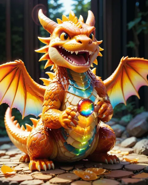 Warm Colors, Kodak portra, Lens Flare, Monochrome, Monstrous Charizard of Happiness wearing a wedding ring, Shameless, psychedelic colors, Ukiyo-E, Romantic, four colors, Lomography, Embossing, Kodachrome, Neon Light, <lora:HoneyStyleV2:1> dvr-honey