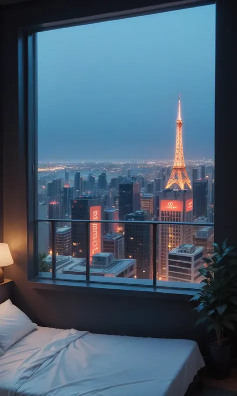 a rear view photo of a woman (having sex, grabbing ass), Very large chest, short hair, top of a skyscraper, skyline, sunset, scenic
