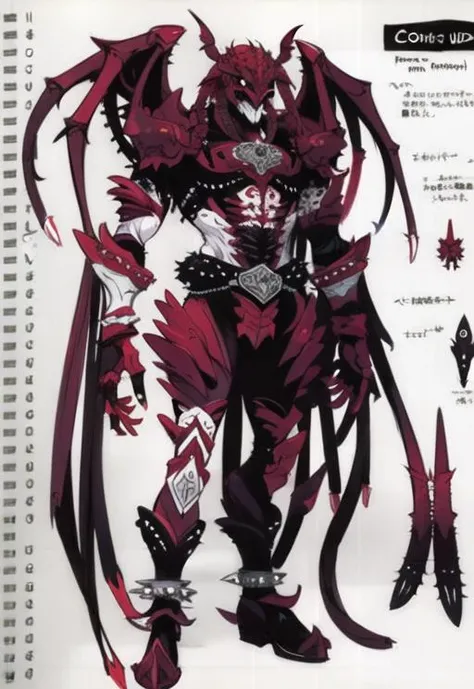 (((concept art, drawing, sketch, Undd, solo))), (((tarantula))), ((claws)), spikes, ring chain, belt, leather armor, spikes, weapon <lora:Undead III:0.7>