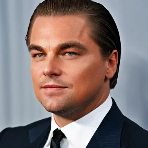 RAW photo, l30n4rd0 man, close-up, hair slicked back, suit<lora:l30n4rd0:1>, 8k uhd, dslr, soft lighting, high quality, film grain, Fujifilm XT3
