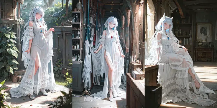 highly insanely detailed, masterpiece, top quality, best quality, highres, 4k, 8k, RAW photo, (very aesthetic, beautiful and aesthetic), enchanted cave with glowing crystals, photo of slim woman, wearing white sheer boho maxi dress, <lora:CrunchyBanana_Sheer_Boho_Maxi_Dress:1>, subtle smile, subsurface scattering