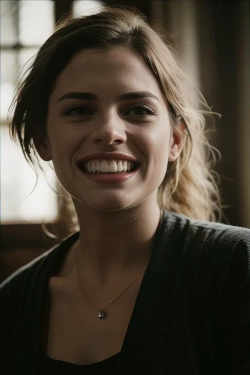 cinematic film still a woman, teeth (grimacing:1.4) <lora:l_grm_ge_sd_64_32:0.7> . shallow depth of field, vignette, highly detailed, high budget Hollywood movie, bokeh, cinemascope, moody, epic, gorgeous, film grain, grainy