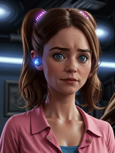 [ Caroline Dhavernas | Nicole Gale Anderson] 
wearing a digital earwig, housewife outfit,  big eyes, happy,hypnosis, cable connected to earwig, 
extremely detailed,  glitch style
<lora:Digital_Earwig:0.6>