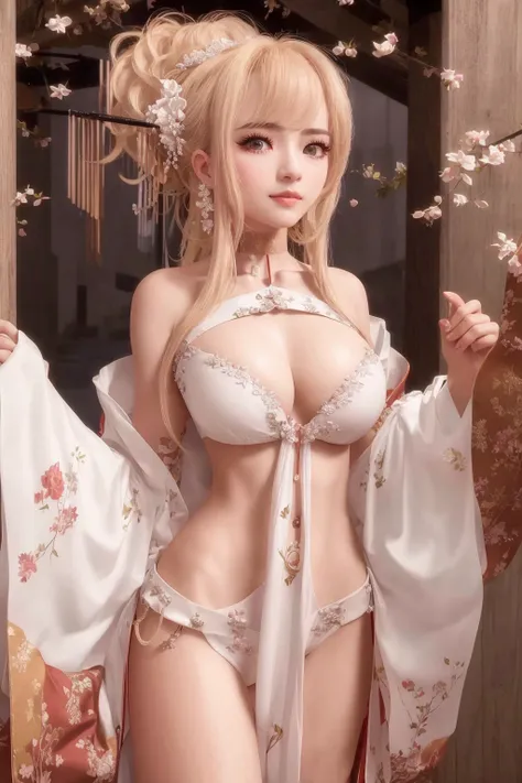 masterpiece,extremely detailed CG unity 8k wallpaper,best quality,cowboy shot,solo,1 girl,medium breasts,overexposure,an extremely delicate and beautiful,Beautiful and detailed eye description,Beautiful and detailed facial depiction,standing,green Chinese style,cleavage,detailed clothes,hair ornament,hair rings,hair flower,detailed face,choker,lace-trimmed skirt, <lora:gloriousSpring:1>