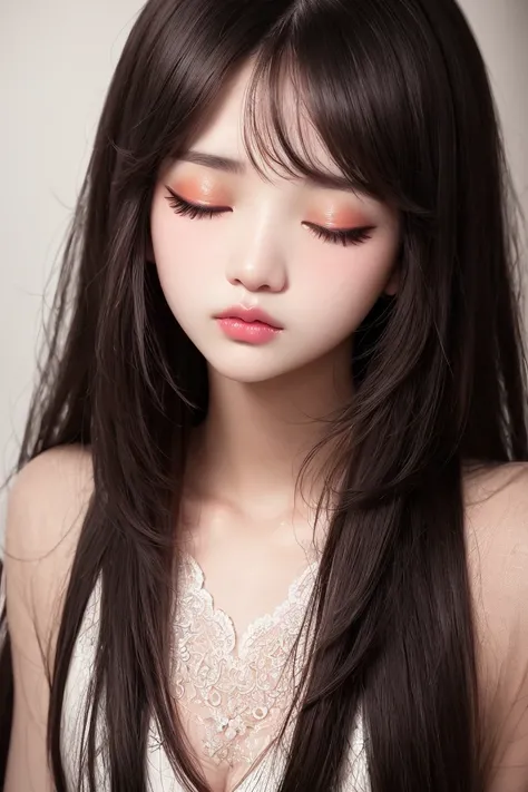 realistic,delicate, masterpiece,depth of field,(closed eyes:1.4),(detailed eyes detailed pupils:1.3) ,(ulzzang-6500:0.8),(PureErosFace_V1:1.3),1girl,(makeup:0.8),beautiful detailed, colourful, finely detailed, intricate details,  (a beautiful 13 age years old cute Korean girl:1.3), instagram,(kpop idol, korean mixed), (platinum blonde hair + messy long hair 1.3), (50mm Sigma f/1.4 ZEISS lens, F1.4, 1/800s, ISO 100, photograpy:1.1),(asymmetrical bangs:1), (small breast:1.1), skinny,(photorealistic:0.8),(sleeping:1.3), bed sheet,on bed, (pillow:1.4), (white pajamas:1.3),(open shirt:1.5),pillow hug,head on pillow,(lying:1.1),closed mouth, night, nsfw, no bra,pussy,(blonde female pubic hair:0.7),cowboy_shot,uncensored,<hypernet:bad_prompt_version2:1>,(from side:1.2),no bra, no panties,one breast out, (detail fingers:1.3),1girl,