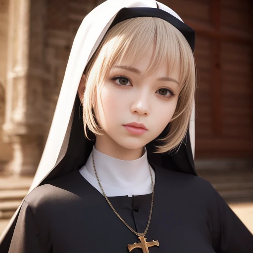 (best quality, masterpiece:1.1), (realistic:1.4), 1girl, Priest costume, anime, ANIME, PORTRAITS, CHARACTER, REALISTIC, 3D, PERSON, MIX, 2D, MODEL, REAL PERSON