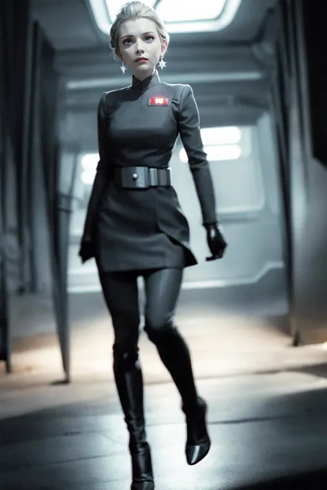 best quality, masterpiece, pixar, frozen, 1girl, in imperial officer uniform, detailed crown, beautiful face, detailed face, blue eyes, blonde hair, sharp look, necklace, earrings, symmetrical, front, dramatic, vibrant, star wars base, 8k uhd, dslr, soft lighting, high quality, full body, completely nude, pubic hair, pussy, star wars ship
