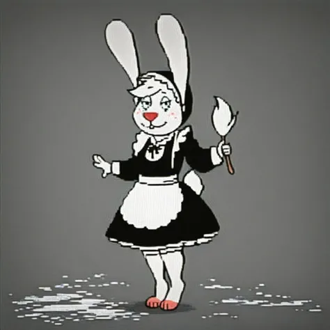 score_9, score_8_up, score_7_up, score_6_up, score_5_up, score_4_up,
source_furry,
masterpiece,
shading,
(detailed art),
xtremely detailed, absurdres,
detailed background,
1girl,
solo,
female,
furry,
furry female,
cartoon,
sketch,
rabbit,
bunny,
<freckles:1.5>,
<freckles on face:1.5>,
<freckled face:1.5>,
tits,
small tits,
thick thighs,
hare,
(vhs glitch:1.2),
<lora:Gabby_Angel_Hare_Pony_SDXL:1> ,
<lora:Aether_Glitch_v1_LoRA:1.5>, maid,
maid outfit,
skirt,
stockings,
white stockings,
featherduster,
cleaning,
bonnet,
headwear,
kitchen,