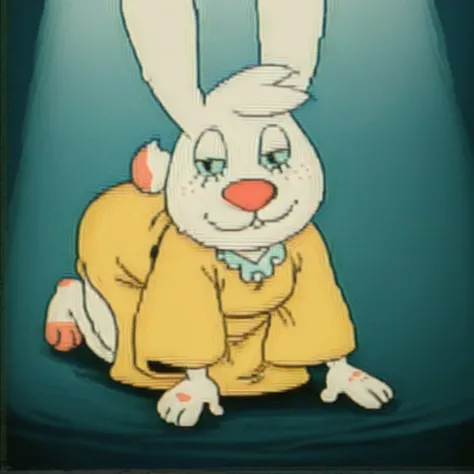 score_9, score_8_up, score_7_up, score_6_up, score_5_up, score_4_up,
source_furry,
masterpiece,
shading,
(detailed art),
xtremely detailed, absurdres,
detailed background,
1girl,
solo,
female,
furry,
furry female,
cartoon,
sketch,
rabbit,
bunny,
<freckles:1.5>,
<freckles on face:1.5>,
<freckled face:1.5>,
tits,
small tits,
thick thighs,
hare,
robe,
ruffles,
ruffles robe,
frilly robe,
yellow robe,
(vhs glitch:1.3),
<lora:Gabby_Angel_Hare_Pony_SDXL:1> ,
<lora:Aether_Glitch_v1_LoRA:1.5>, smug,
smugness,
half closed eyes,
closed mouth,
sarcastic,, knee on the floor,
bending,
all fours,
from behind,