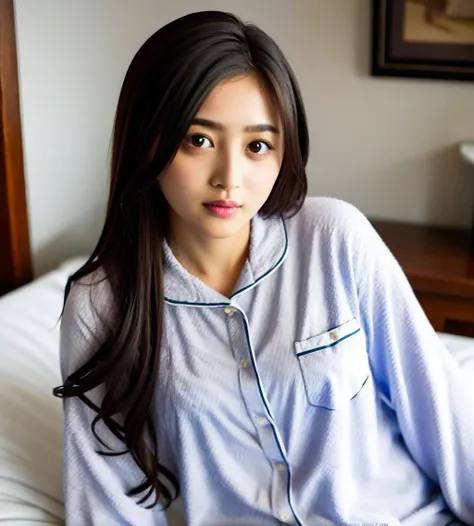 1girl, looking at viewer, pajamas, <lora:InoueNagi:0.8>