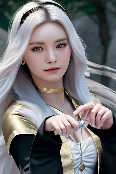 yiren,photorealistic photo of a handsome young woman wizard, white wizard shirt with golden trim, white robe moving in the wind, long white hair, fully clothed, (closeup:1.4),(perfect composition:1.4), deviantart hd, artstation hd, concept art, detailed face and body, award-winning photography, margins, detailed face, detailed hands, ,backlight, 12k ultrarealistic, ray tracing, intense gaze, looking at the viewer, cinematic lighting, art by Grzegorz Rutkowski, embers, high fantasy background, action pose, hands up to 90 degrees, holding a small magic wand, water splash, misty, <lora:wangyiren:1>