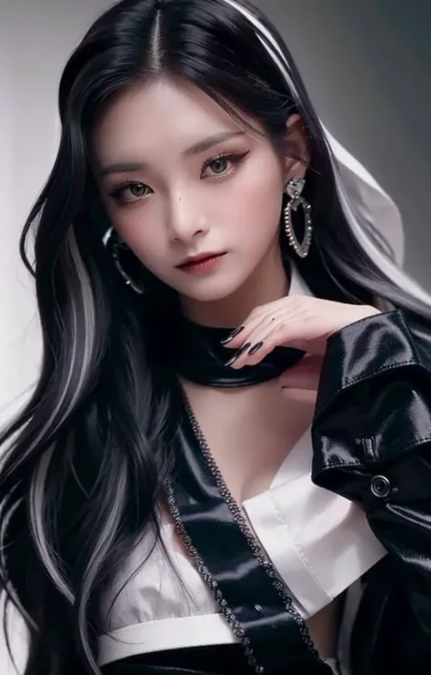 yiren,beautiul face, close-up portrait of a female vampire with striking features and a captivating gaze, seductive and dangerous, with an air of mystery,(gothic fashion style:1.2),(white hair:1.2), dark and moody atmosphere, wearing vampire clothes using velvet, silk, and leather material,accessories highly detailed, with ornate jewelry and delicate lace gloves, including elements such as a pendant or brooch, (haunted forest:1.2) ,masterpiece,high quality, 4K, beautiful design, shiny, from above, top angle,(close-up:1.5),(redshift style:1.1), (analog style:1.1), realistic, photo shoot, professional, high contrast, (white hair:1.2), woman, 1girl, solo, expressive look, HDR, highest quality, sharp focus, looking at viewer, intense gaze that conveys both power and vulnerability, facing viewer, 8k, epic detail, (8K, best quality:1.2), (masterpiece:1.37), (photo, photorealistic:1.37), (ultrahigh-res), photographed by Canon EOS R6, 135mm, 1/1250s, f/2.8, ISO 400 ,cinematic,<lora:epiNoiseoffset_v2:1> <lora:theovercomer8sContrastFix_sd15:0.5> <lora:wangyiren:1>
