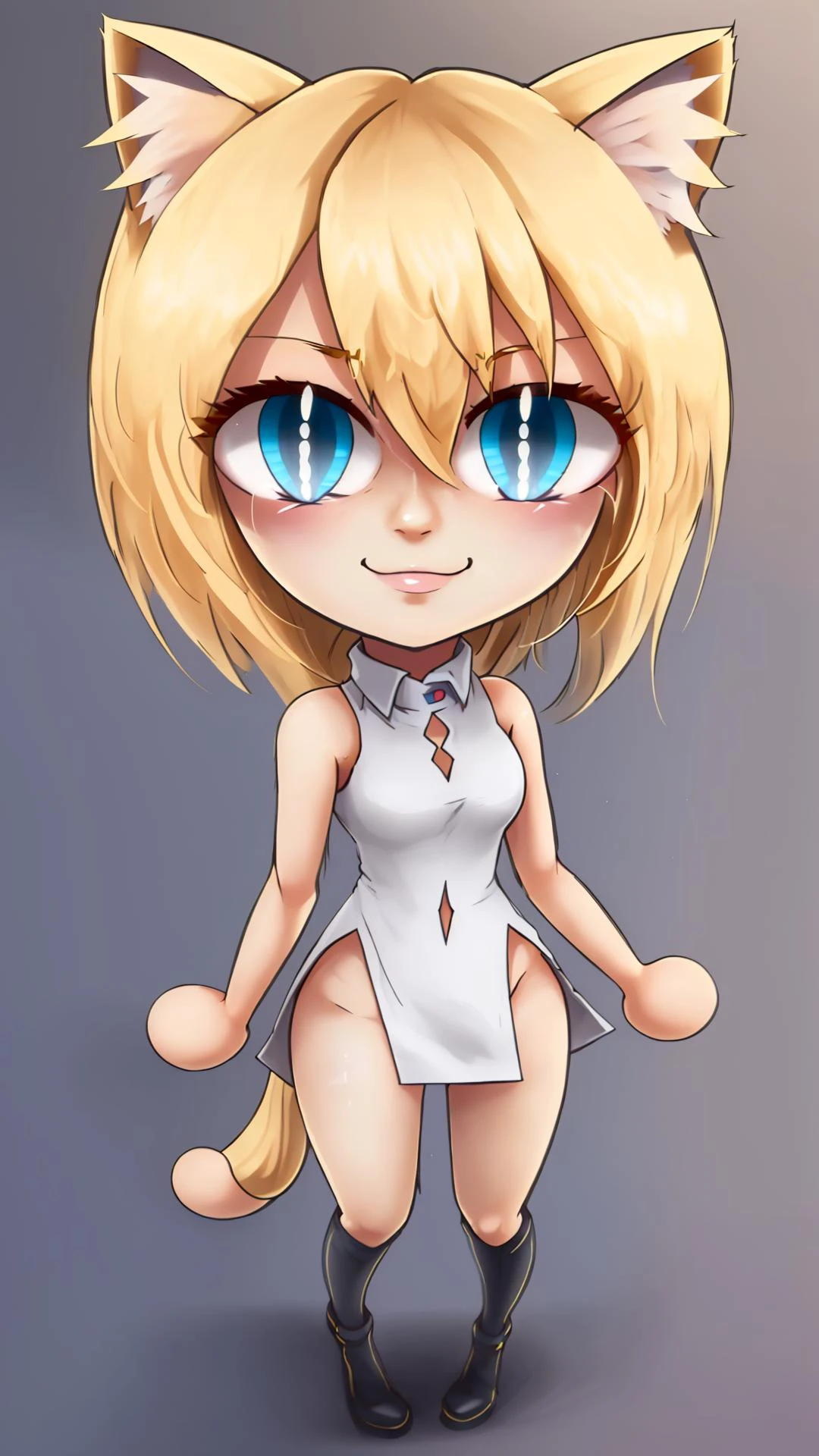 <lora:namine_v1:0.8> aanamine, 1girl, blonde hair, smile, <lora:necoarc:0.8> necoarc, cat girl, blonde hair, chibi, (slit pupils:1.25), cat ears, :3,
