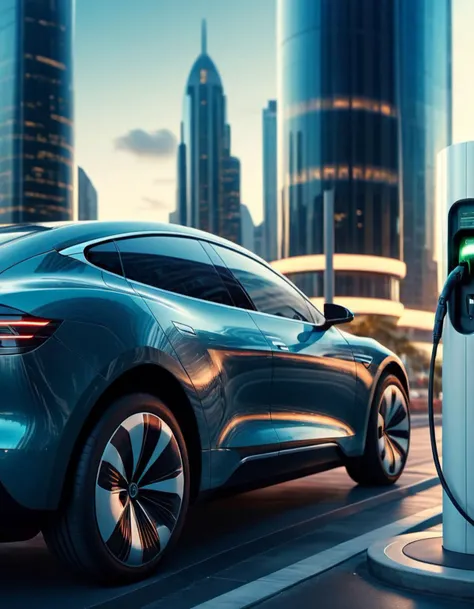 Surrealist art (Ultrarealistic:1.3) <lora:We_are_Electric:1> a car is plugged into an electric charging station, charging through city, futuristic product car shot, best on adobe stock, hydrogen fuel cell vehicle, automotive, shutterstock, photo render, high quality picture, car concept, cyberpunk car, trending on vehicle design, 3840 x 2160, 3840x2160, futuristic car blurry background, Extremely high-resolution details, photographic, realism pushed to extreme, fine texture, incredibly lifelike . Extremely high-resolution details, realism pushed to extreme, fine texture, incredibly lifelike, in the background blurry Mercury Ocean Voyage . Dreamlike, mysterious, provocative, symbolic, intricate, detailed