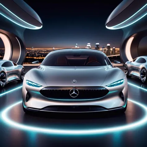 cinematic film still (Ultrarealistic:1.3) <lora:We_are_Electric:1> mercedes i-car concept at night, futuristic product car shot, futuristic car, concept car, futuristic concept car, futuristic car concept, futuristic cars, futuristic concept design, car with holographic paint, car concept, concept ar, car concept art, detailed cinematic render, futuristic design, very futuristic, concept render, cinematic 3d render, concept car design, futuristic vehicle . shallow depth of field, vignette, highly detailed, high budget, bokeh, cinemascope, moody, epic, gorgeous, film grain, grainy