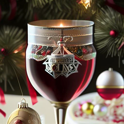 wine glass christmas ornament, xmsorn