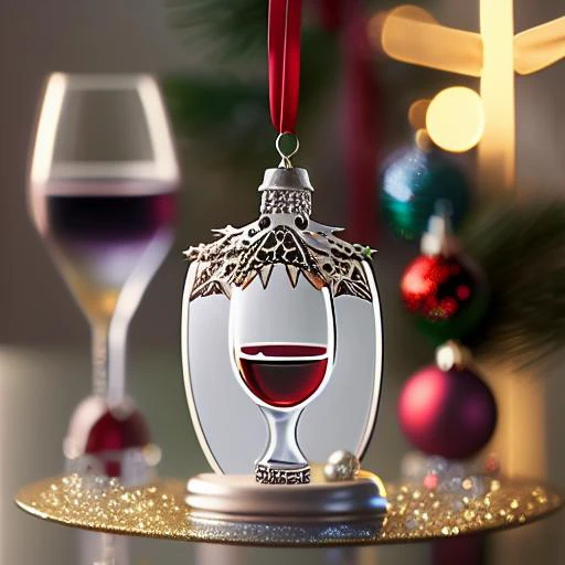 wine glass christmas ornament, xmsorn