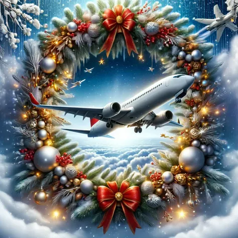 <lora:ChristmasPostcardStyleXL:1>ChristmasDecorativeStyle airplane