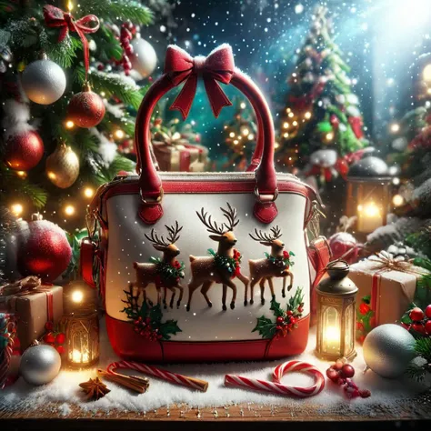 <lora:ChristmasPostcardStyleXL:1>ChristmasDecorativeStyle handbag