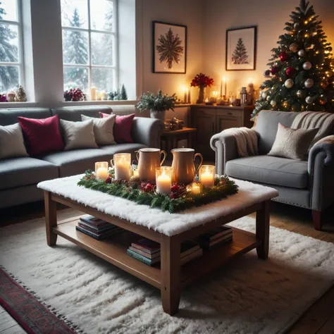 <lora:ChristmasWinteryXL:0.5>ChristmasWintery Coffee table