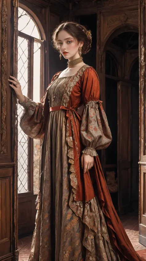 masterpiece, best quality, 8k, high detailed, ultra-detailed, photorealistic, 1girl in pavilion, Countess, dress, <lora:C_fashion:0.8>, Renaissance, full body